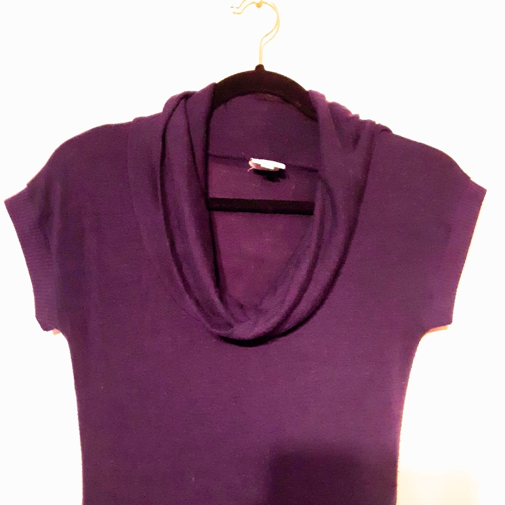 Purple Cowl Neck Sweater